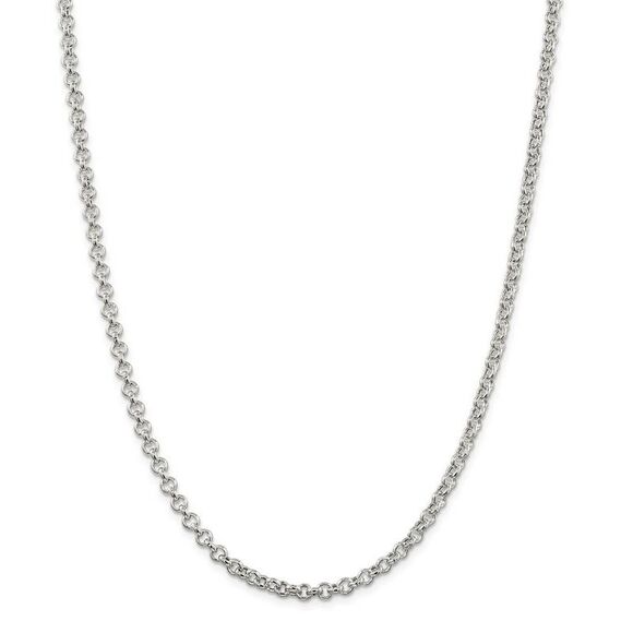 4.25mm, Sterling Silver, Hollow Rolo Chain Necklace, 16 Inch - Picture 3 of 8